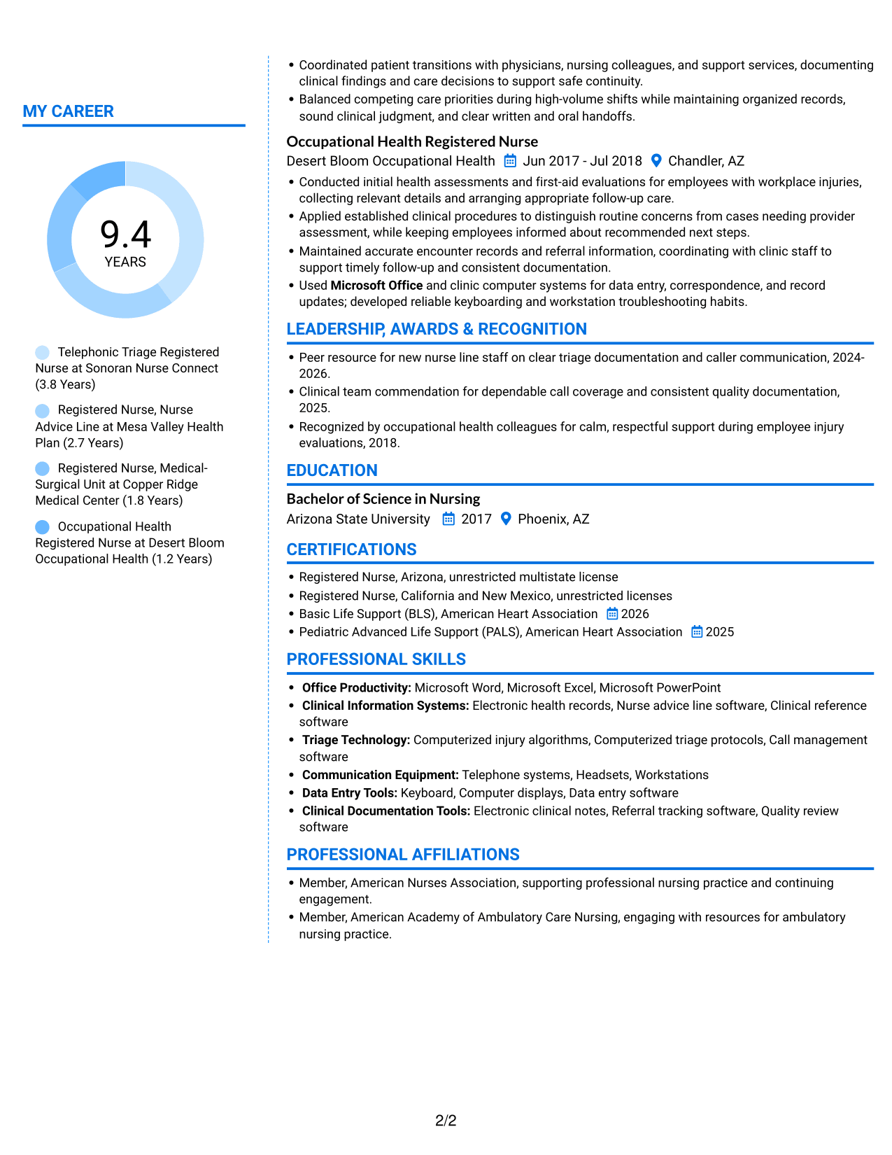 Resume example — page 2