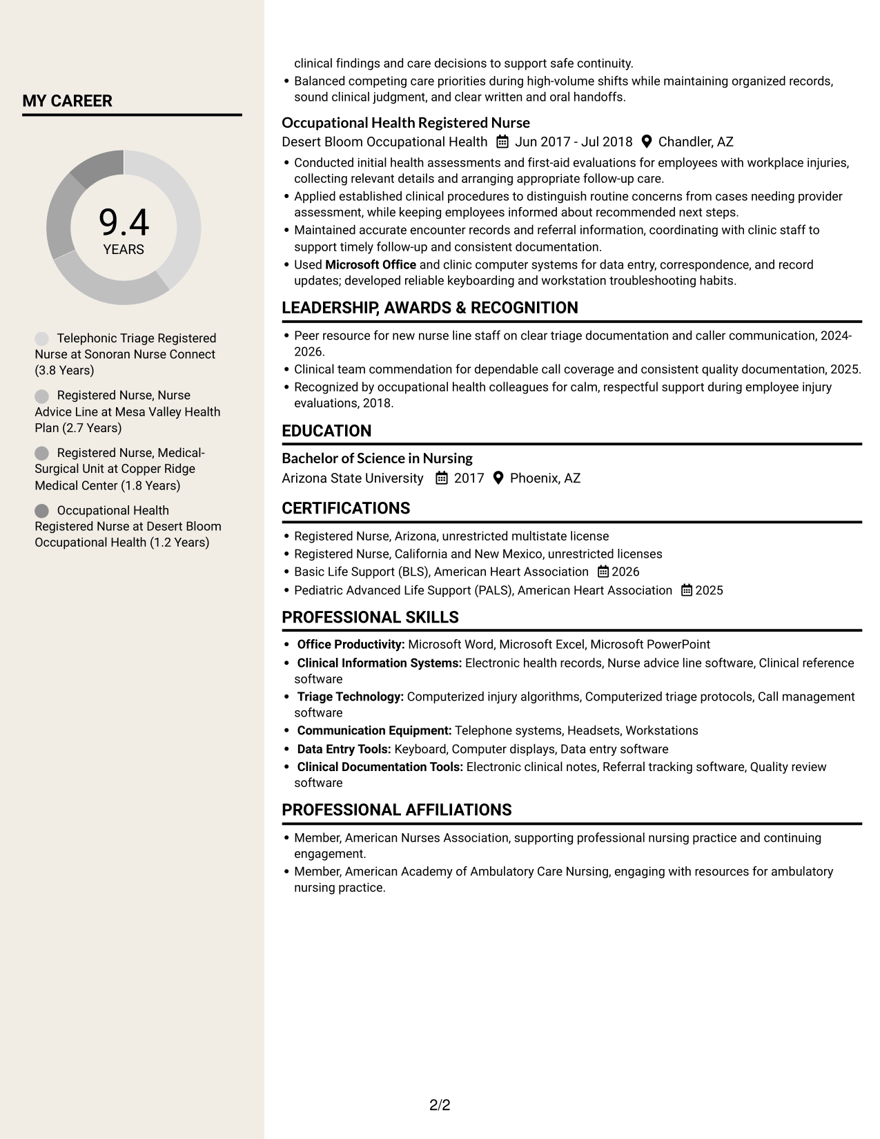 Resume example — page 2