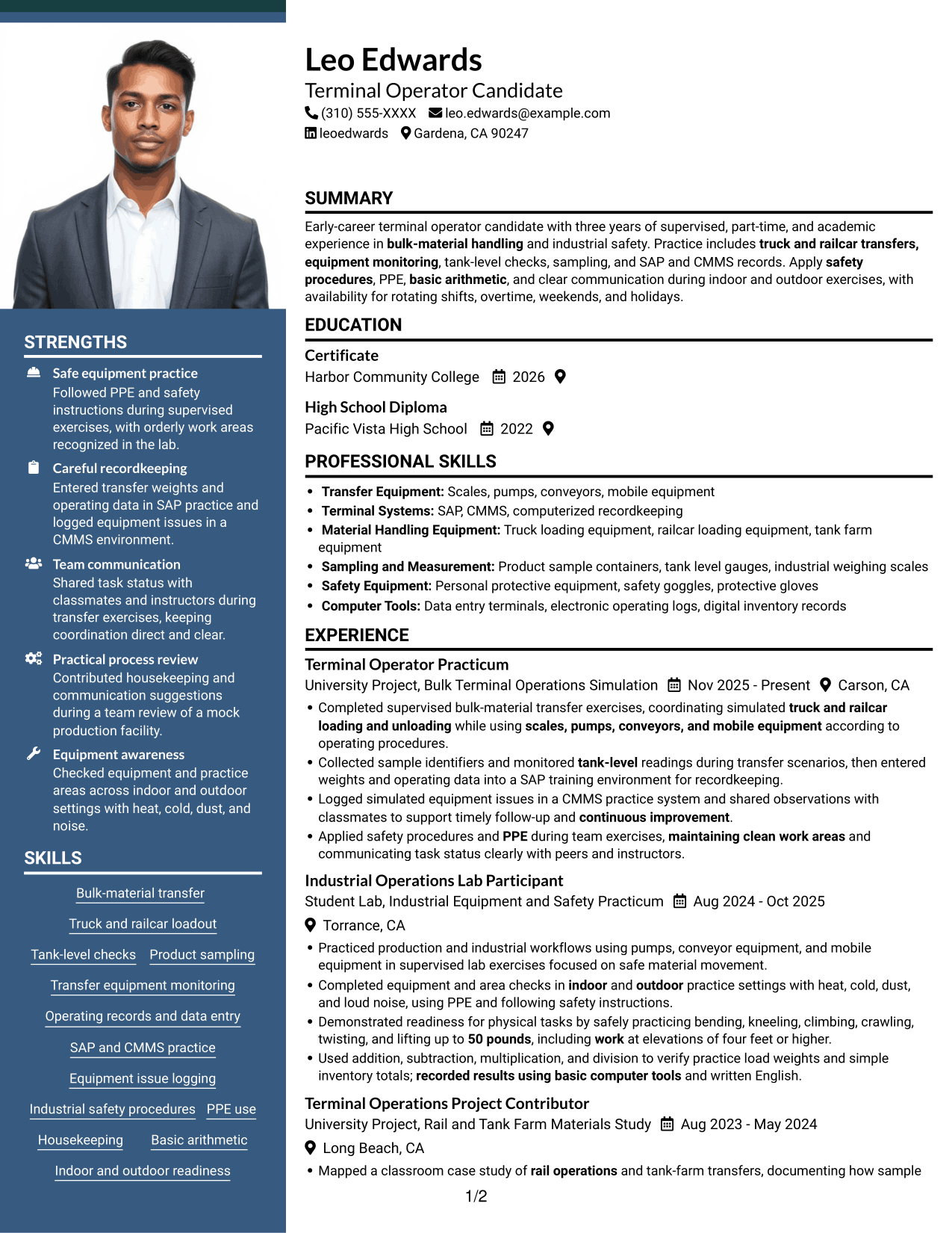 Resume example — page 1