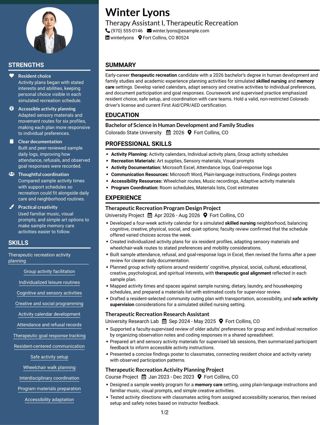 Resume example — page 1