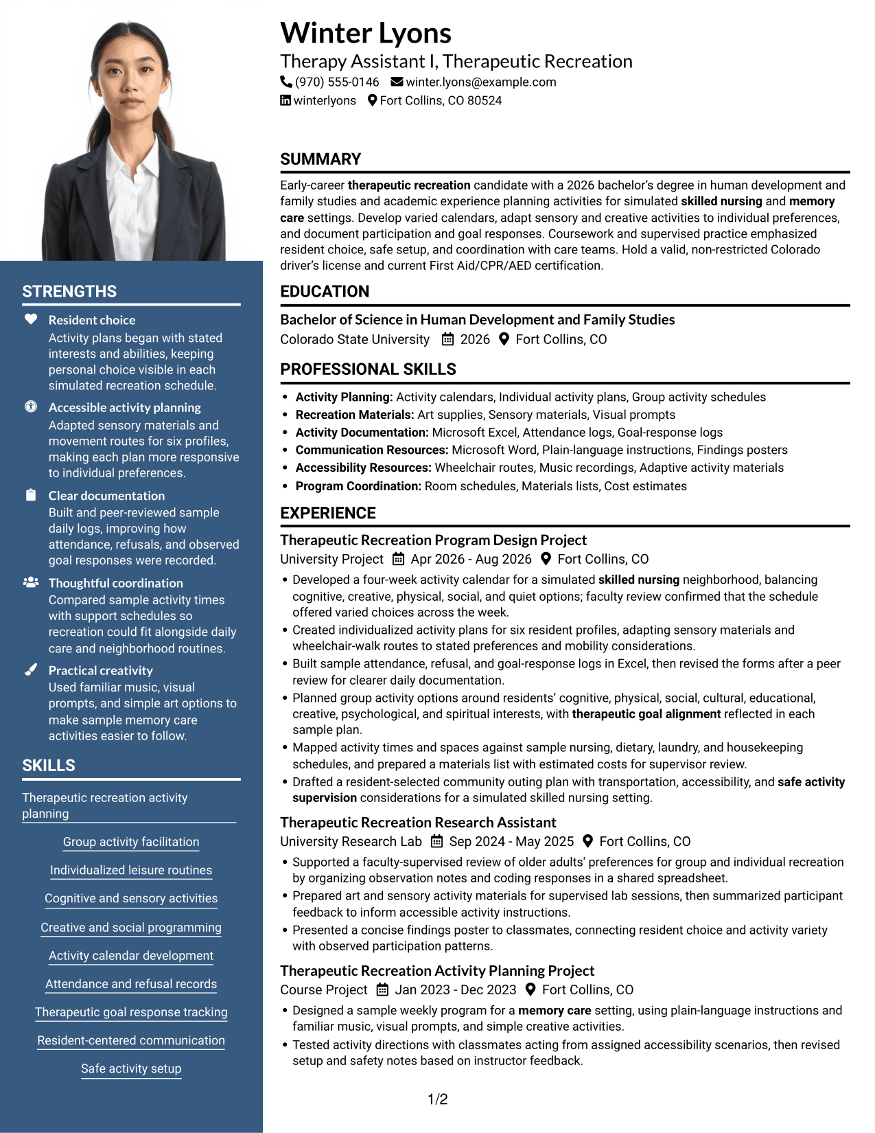 Resume example — page 1