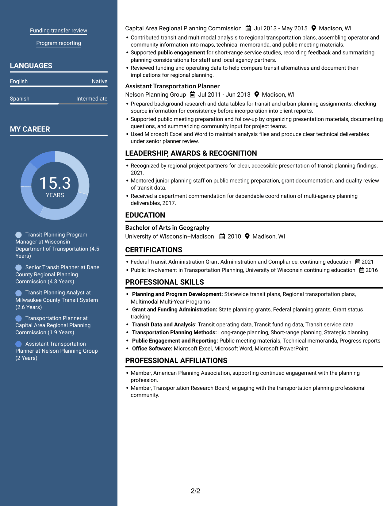 Resume example — page 2