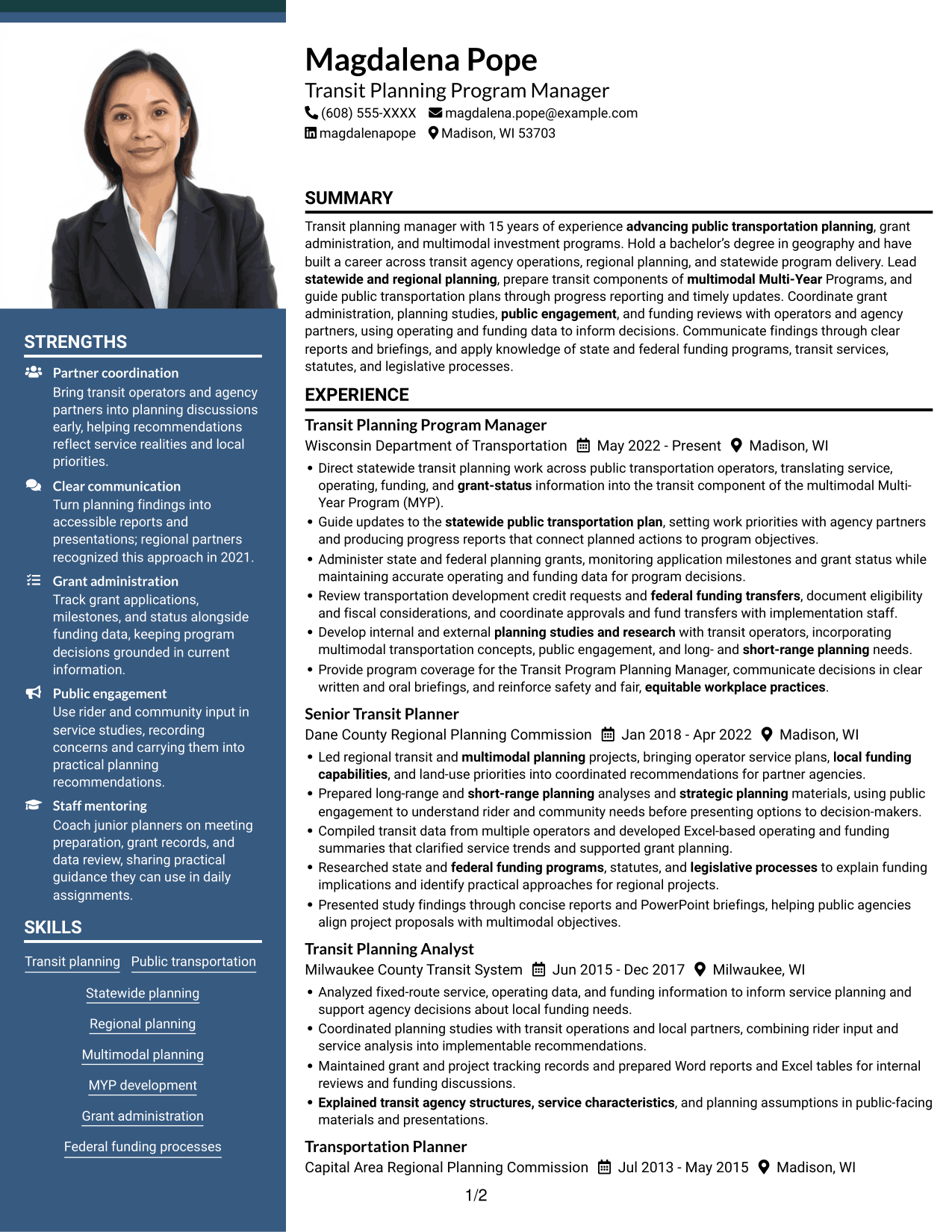 Resume example — page 1