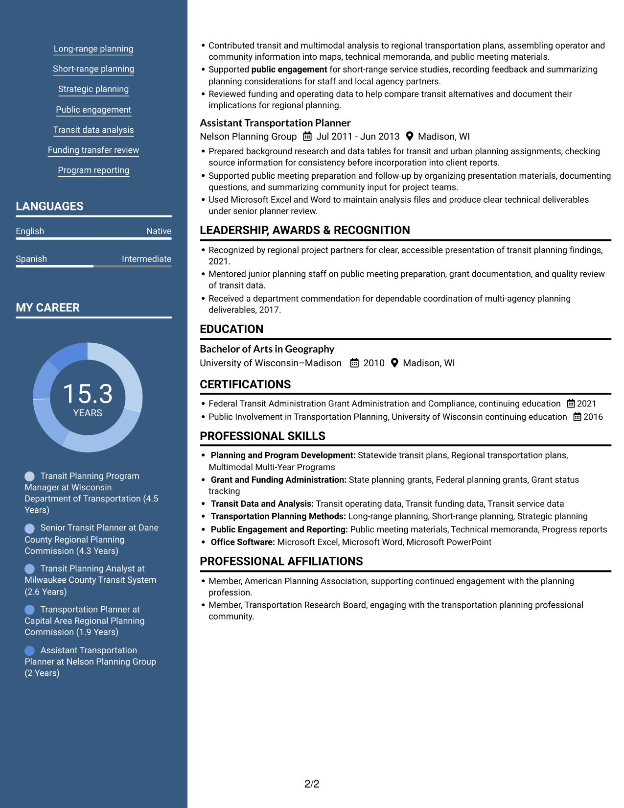 Resume example — page 2