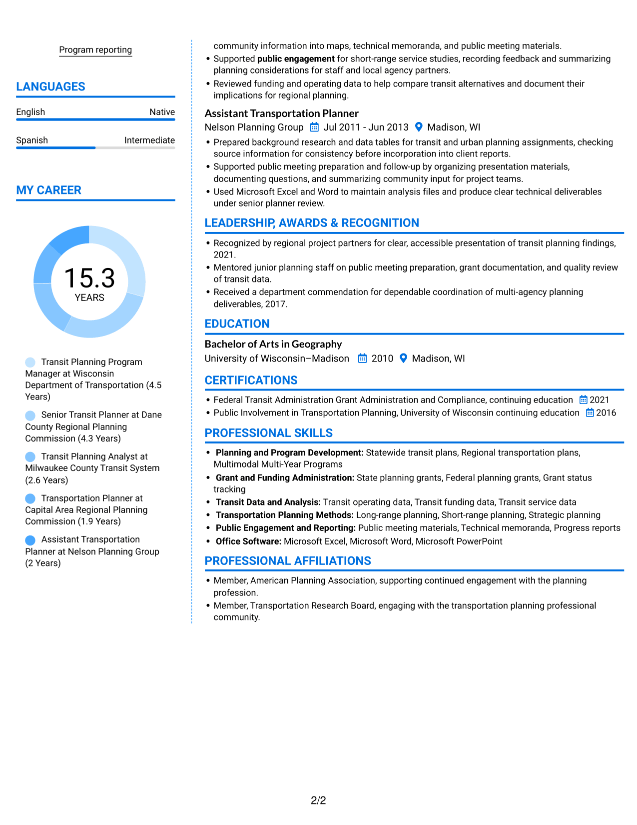 Resume example — page 2