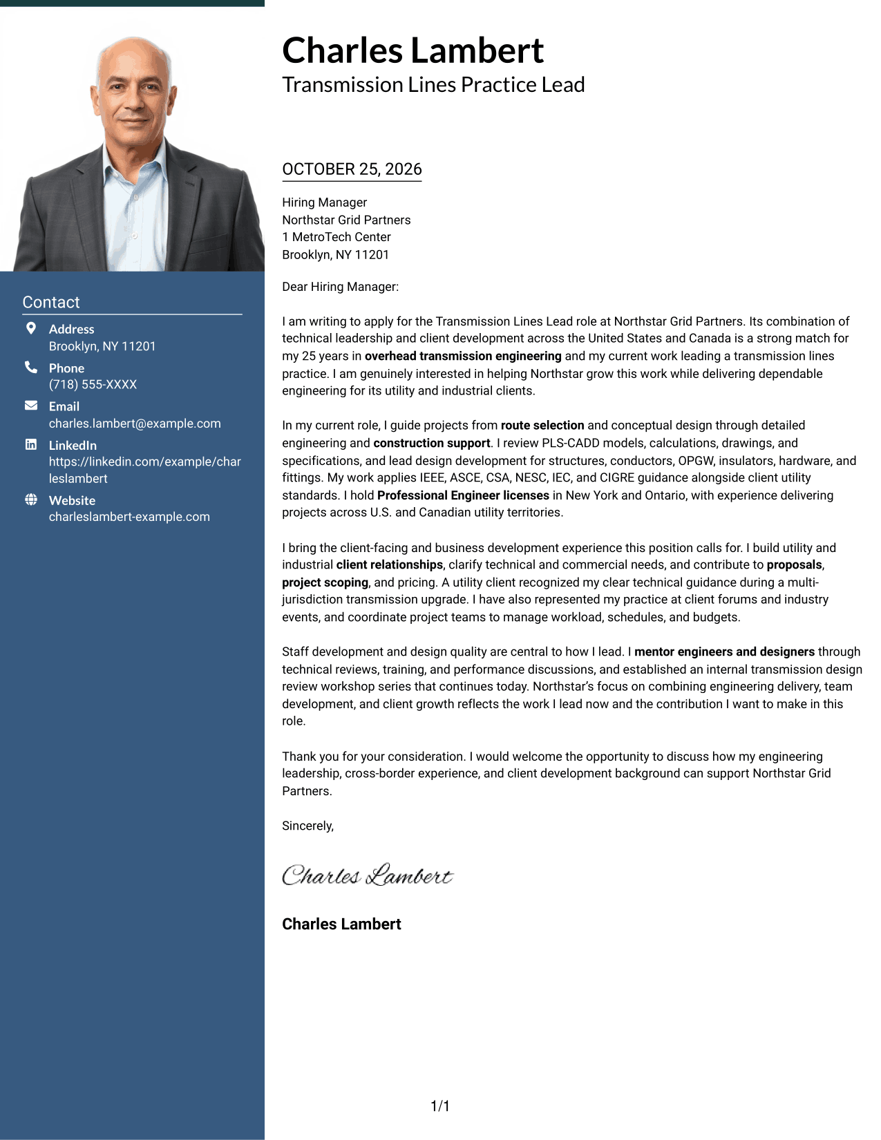 Cover letter example — page 1