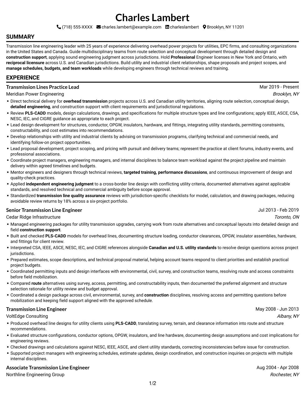 Resume example — page 1