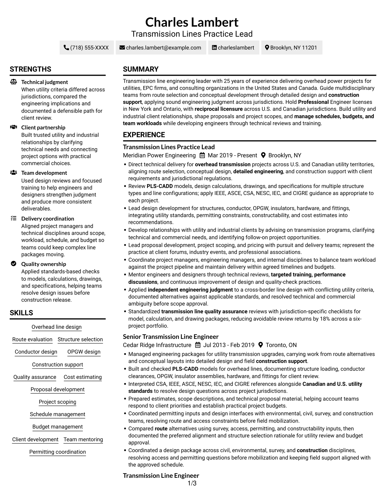 Resume example — page 1