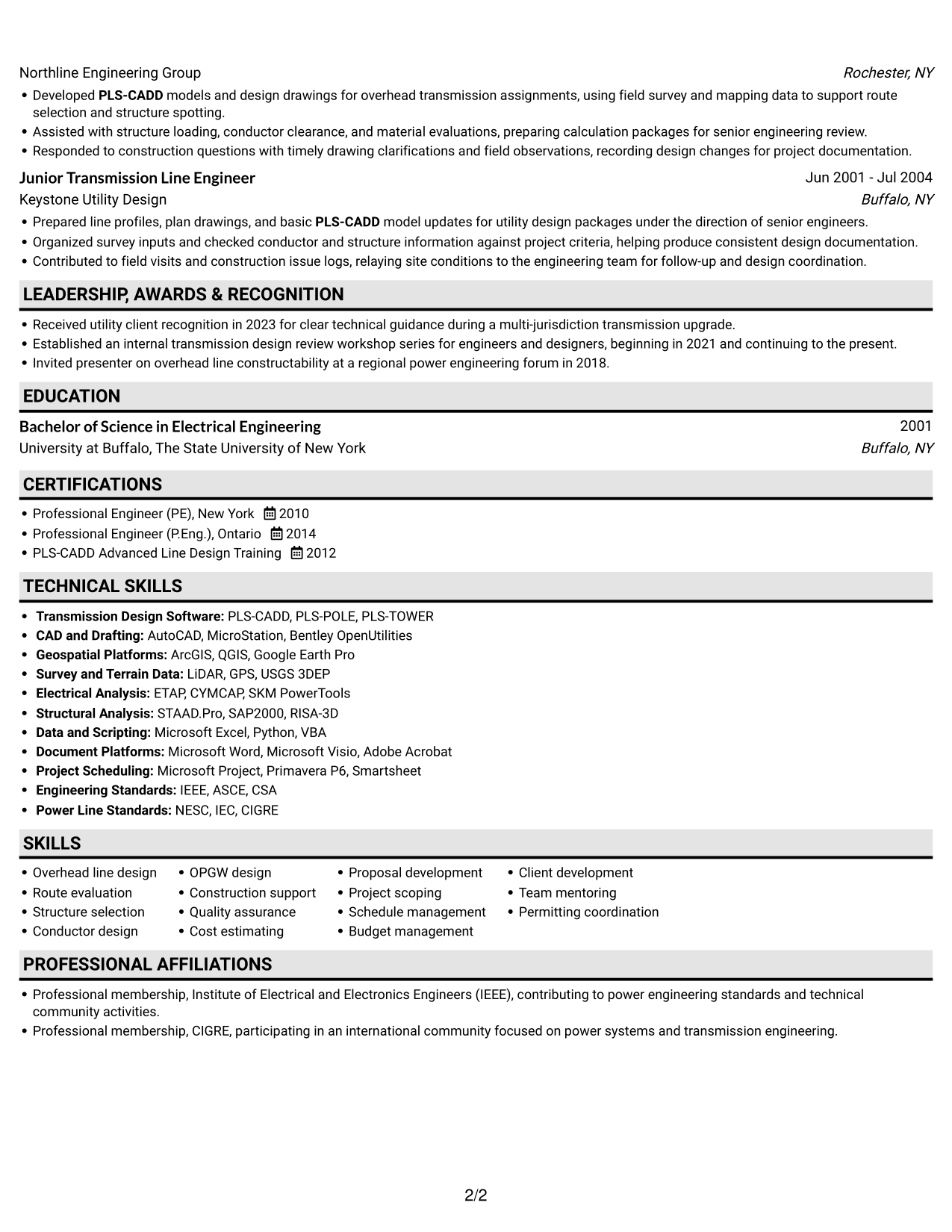 Resume example — page 2