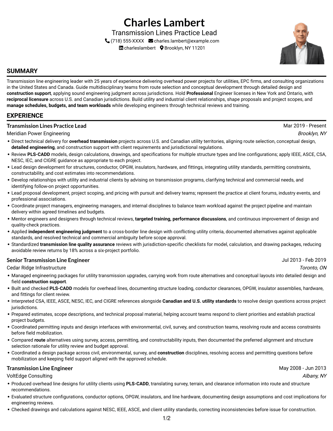 Resume example — page 1