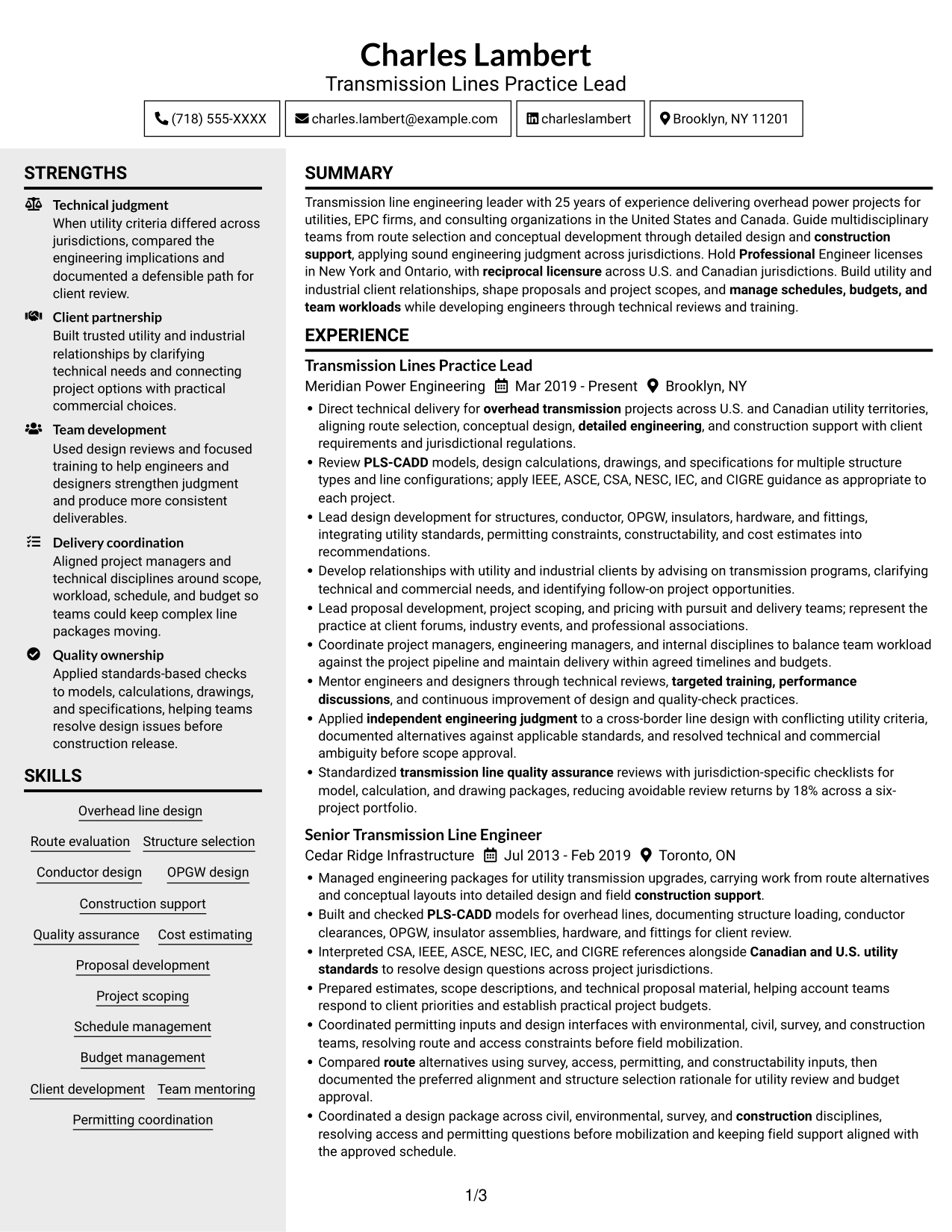 Resume example — page 1