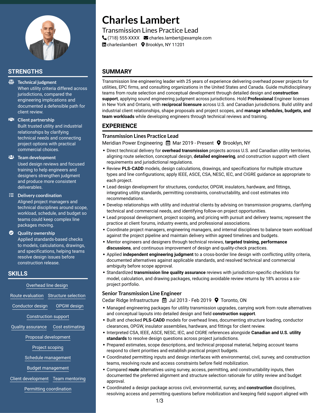 Resume example — page 1