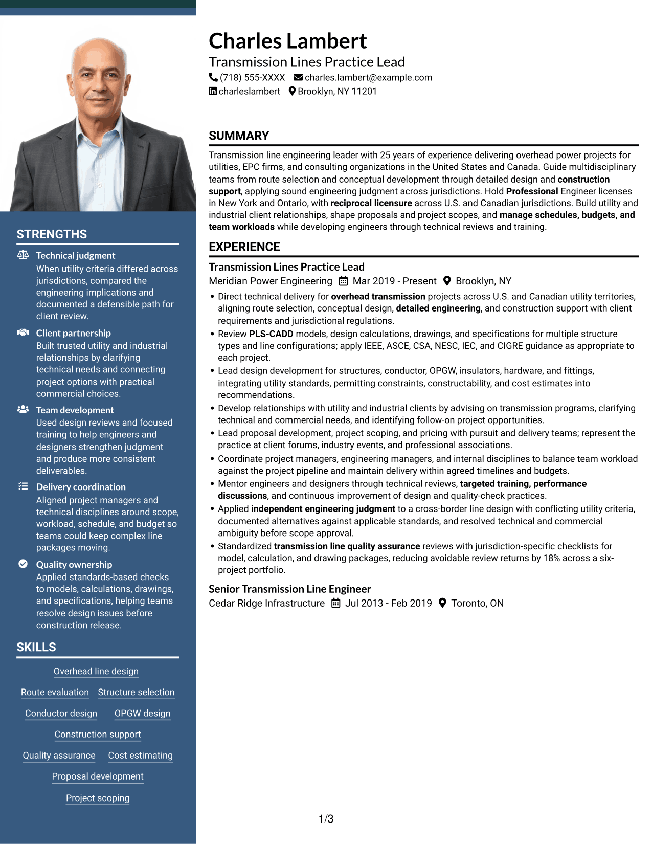 Resume example — page 1