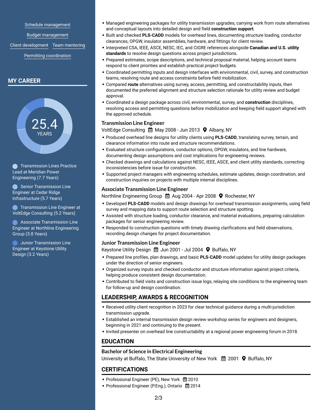 Resume example — page 2