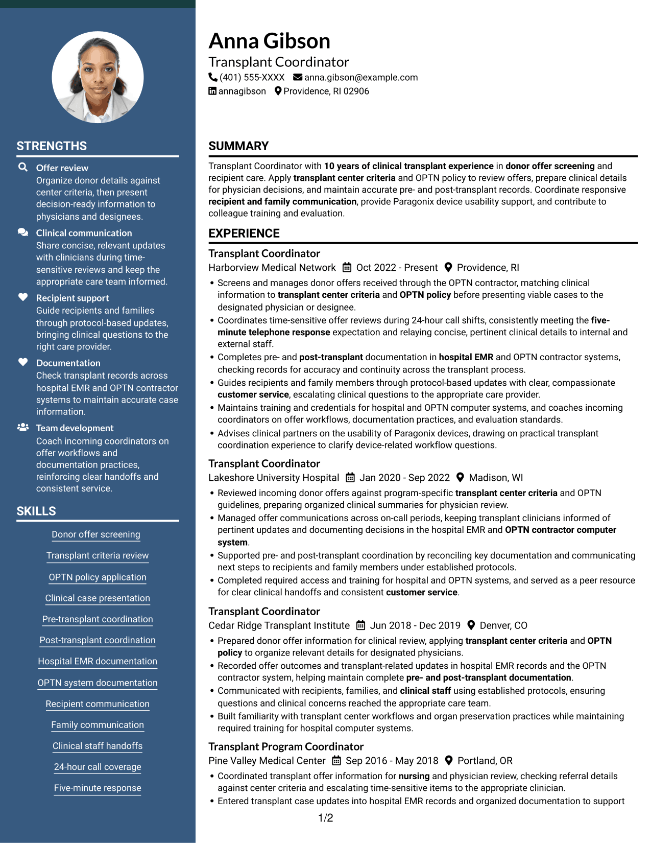 Resume example — page 1
