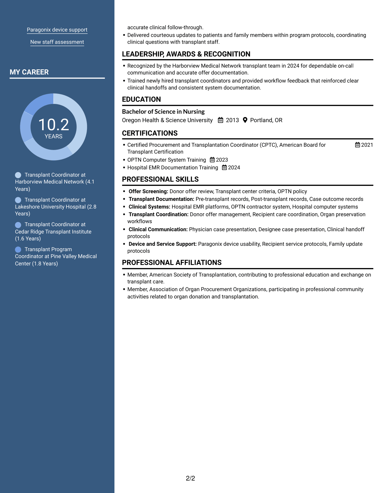 Resume example — page 2