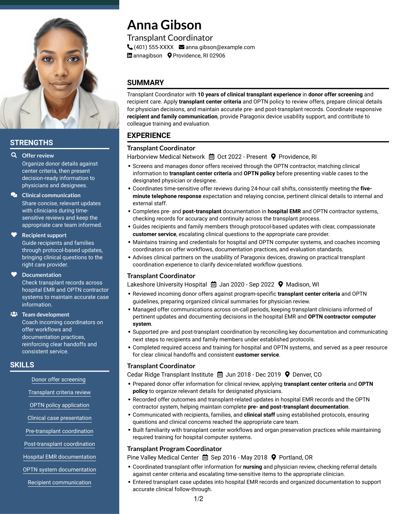 Resume example — page 1