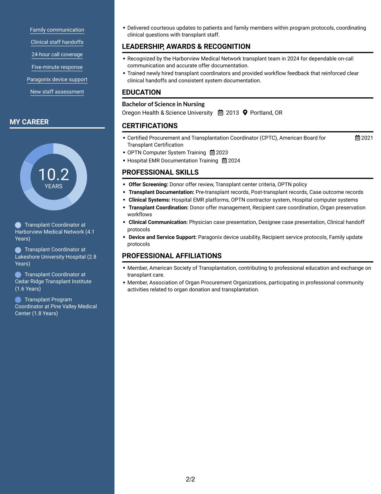 Resume example — page 2