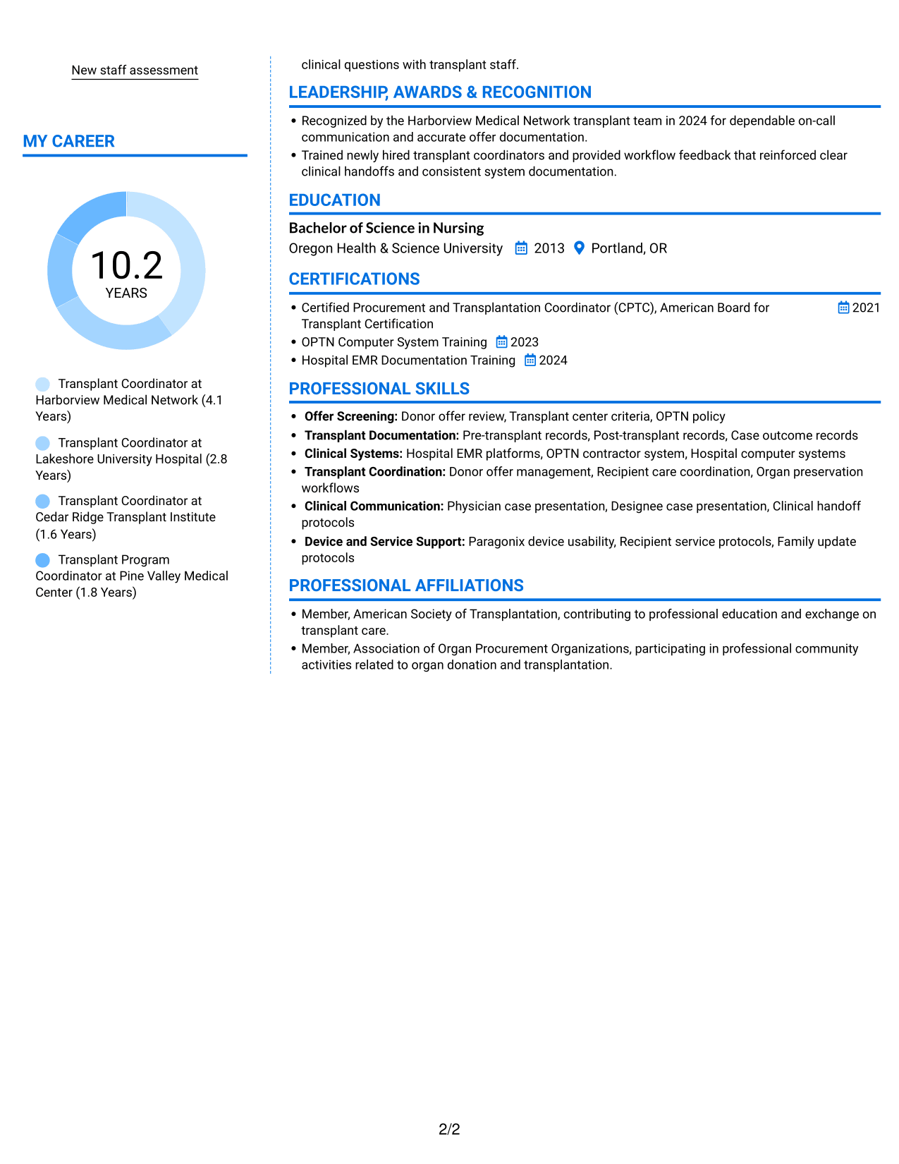Resume example — page 2