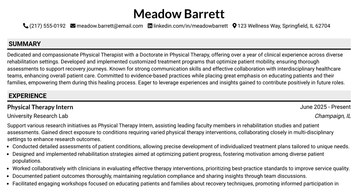 33 Travel Allied Physical Therapist Resume Templates with Example 2026 (ATS-Optimized)