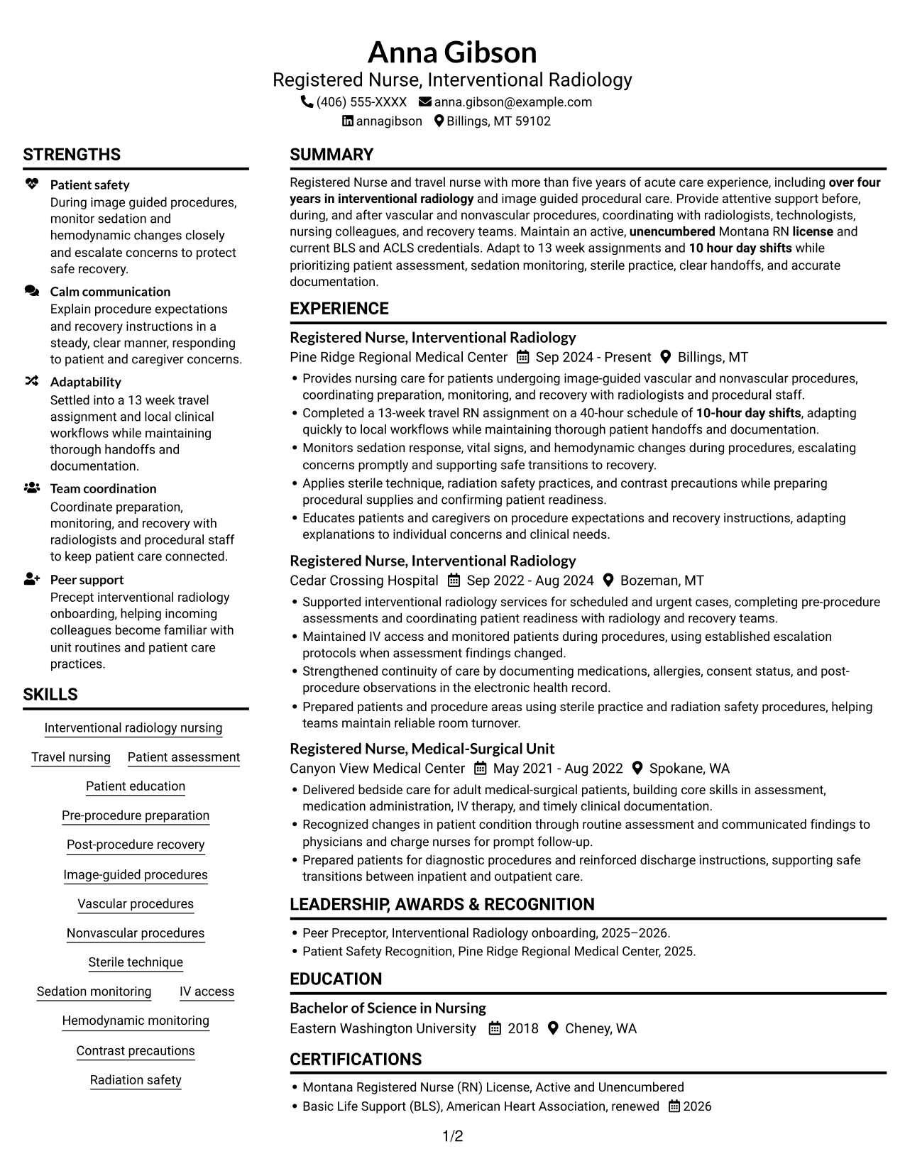 Resume example — page 1