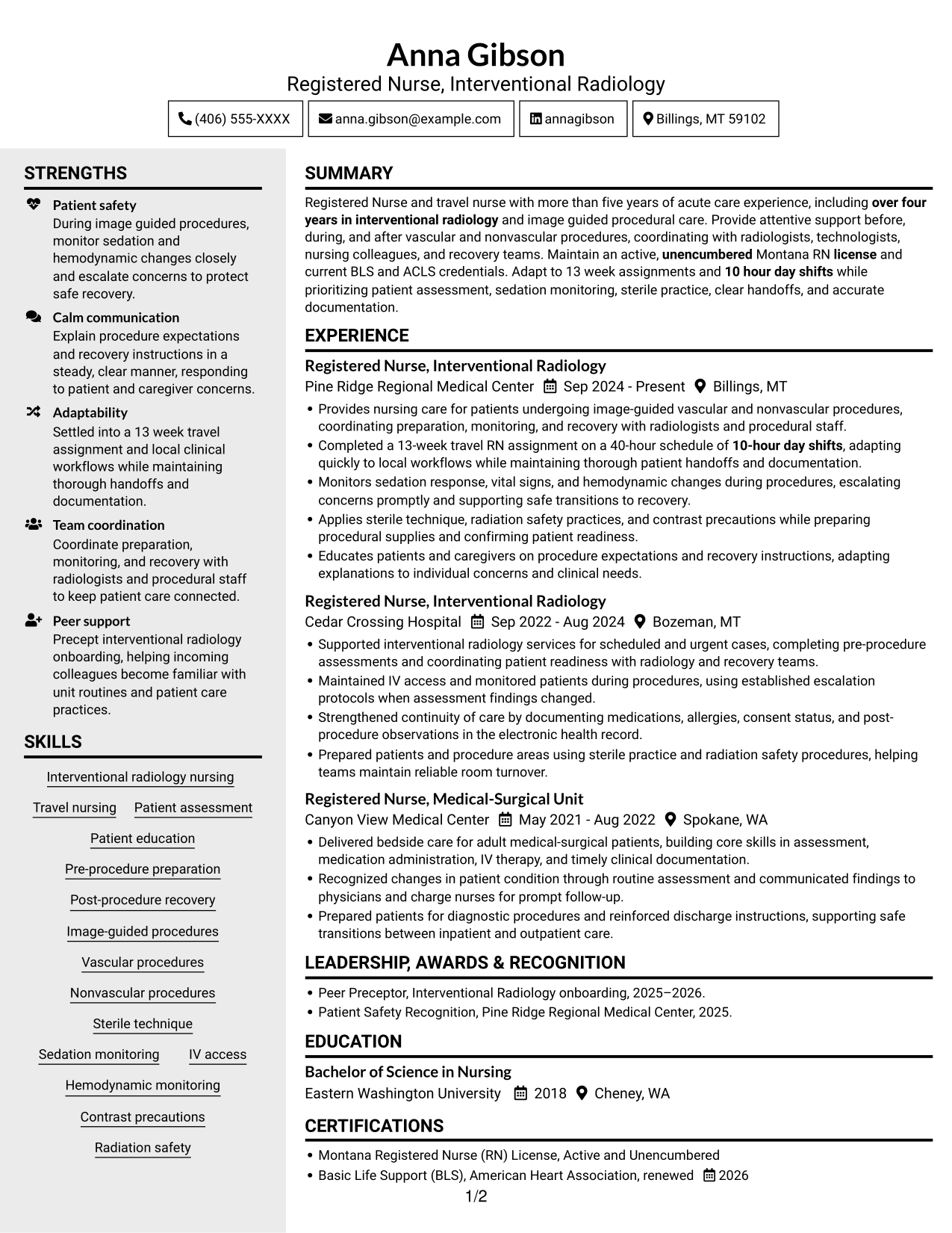 Resume example — page 1