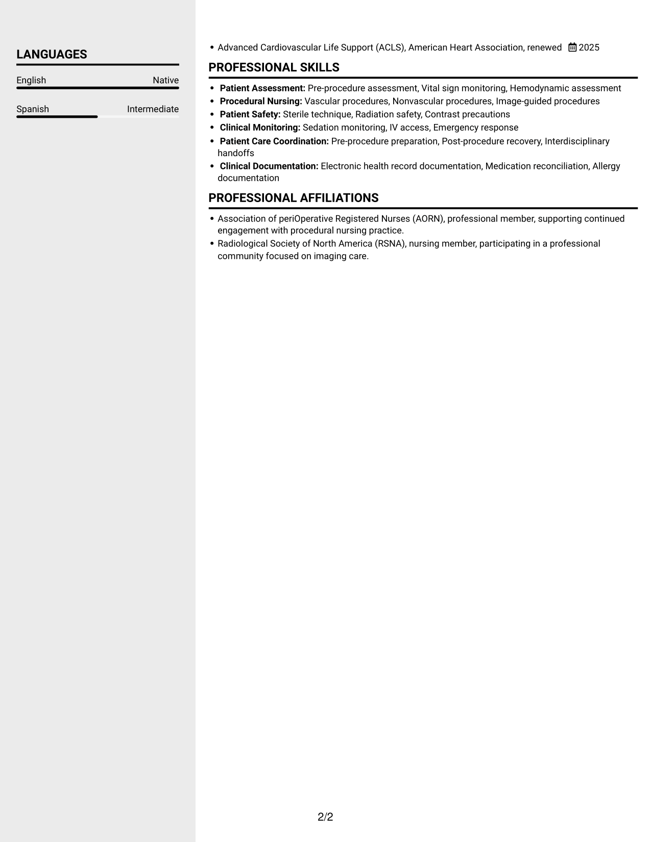 Resume example — page 2