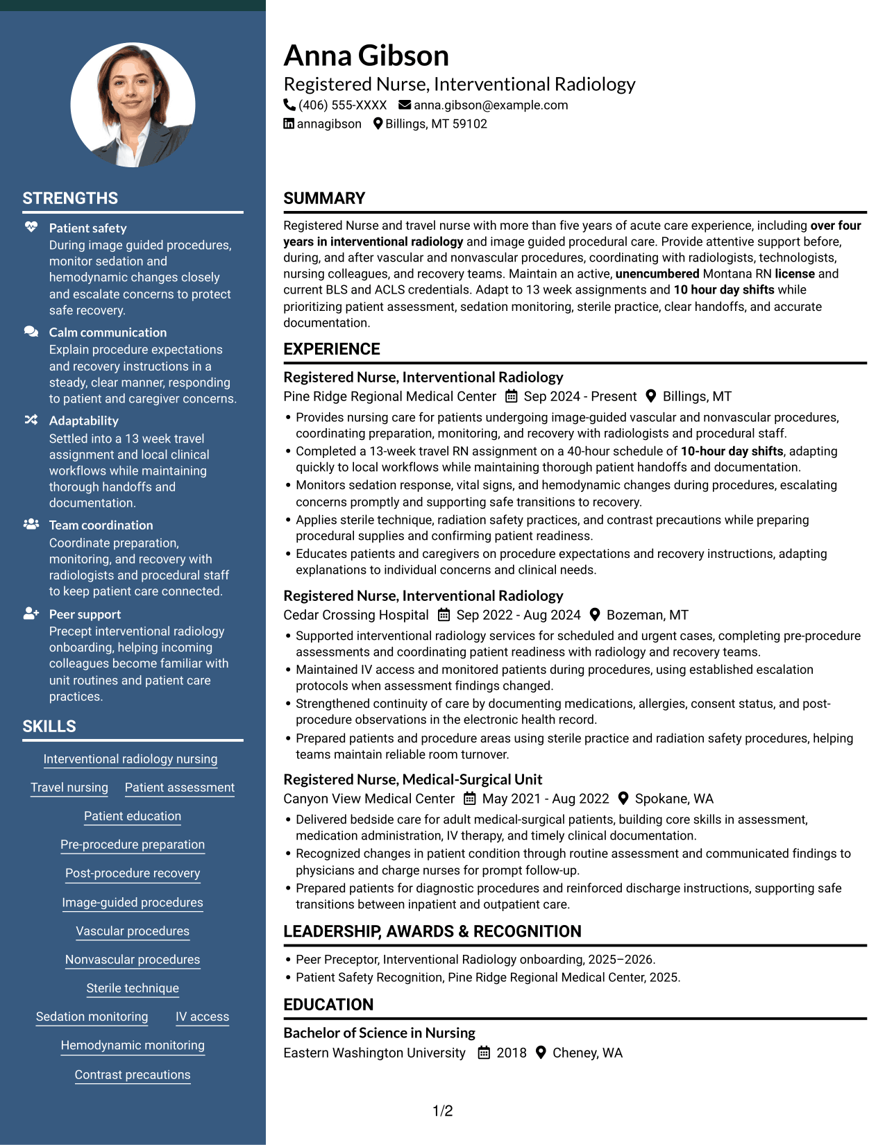 Resume example — page 1