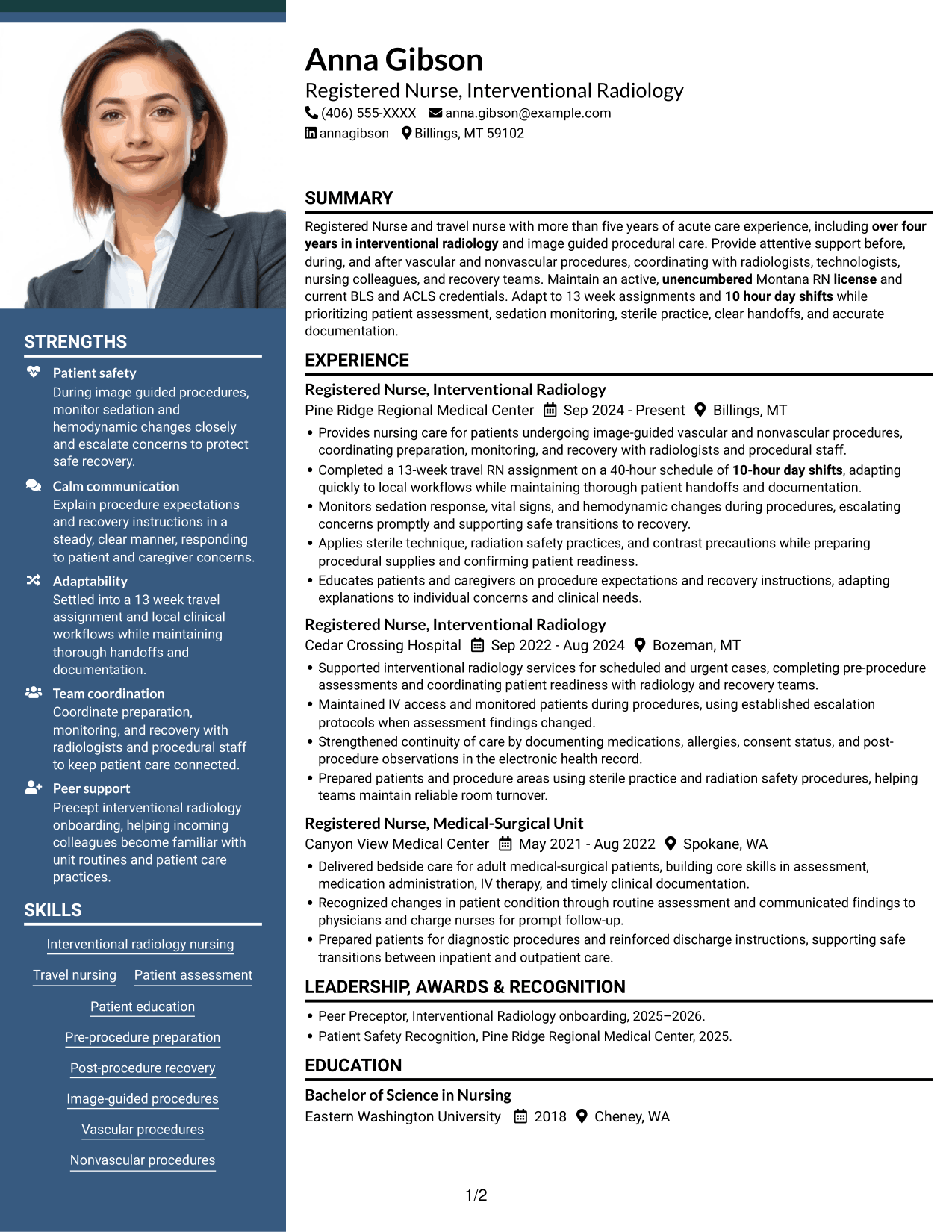Resume example — page 1