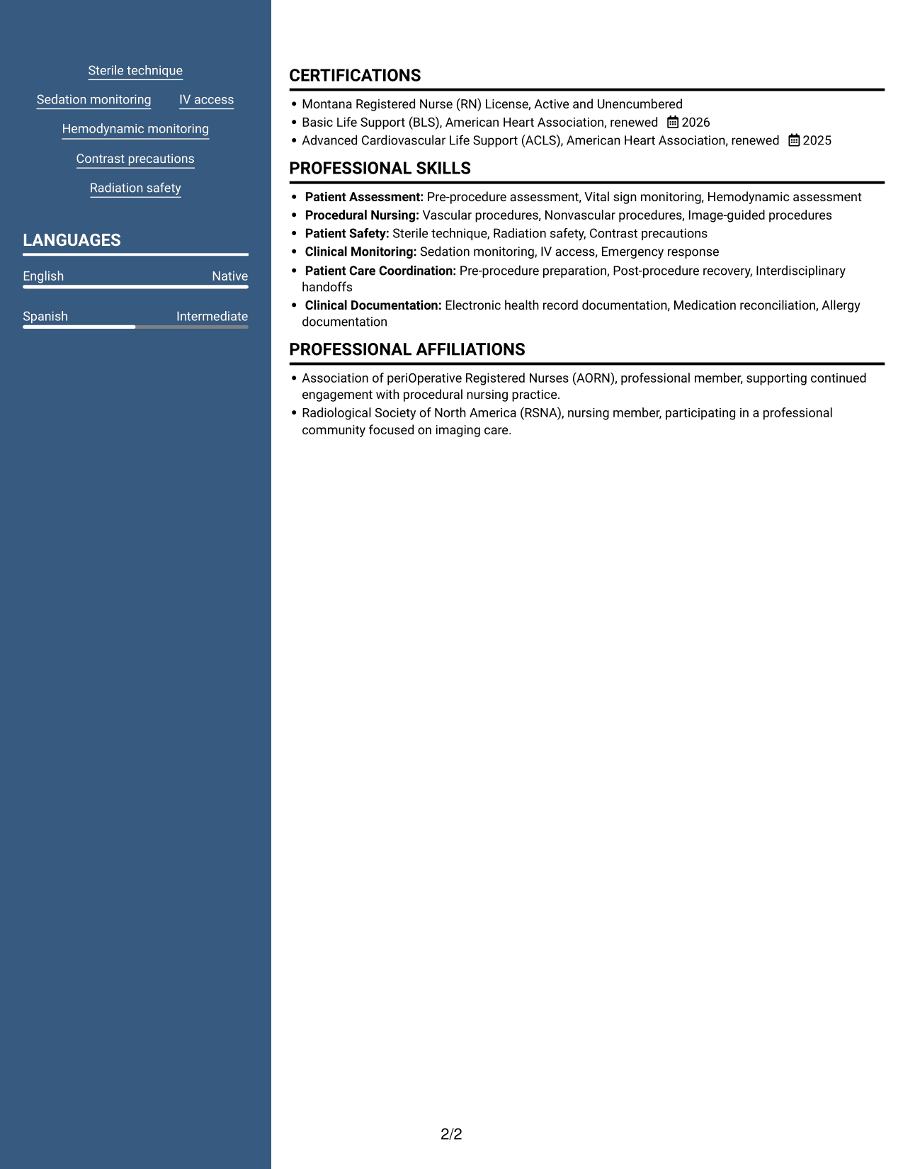 Resume example — page 2