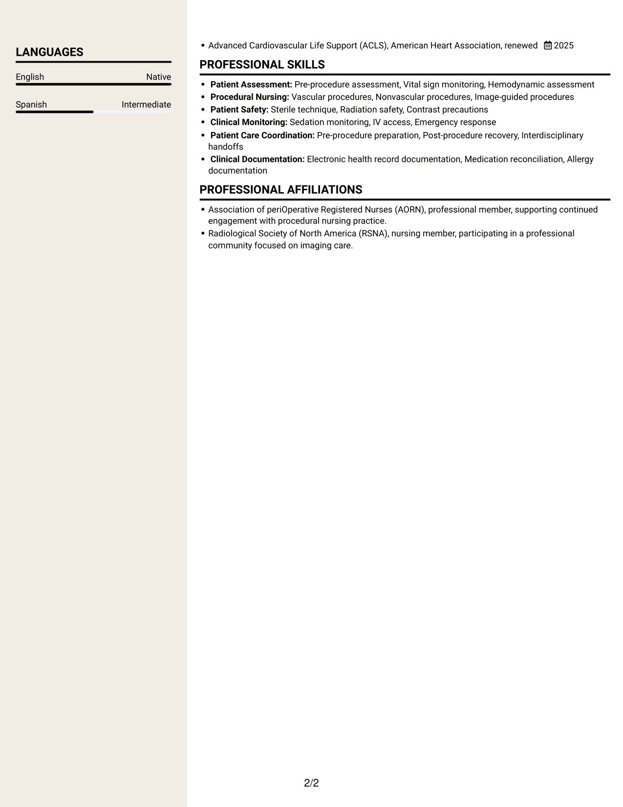 Resume example — page 2