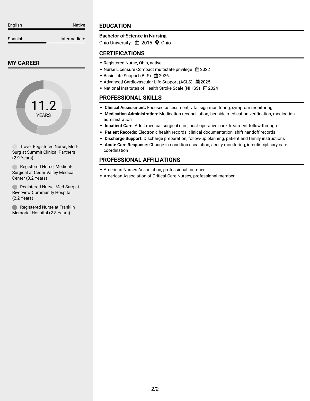 Resume example — page 2