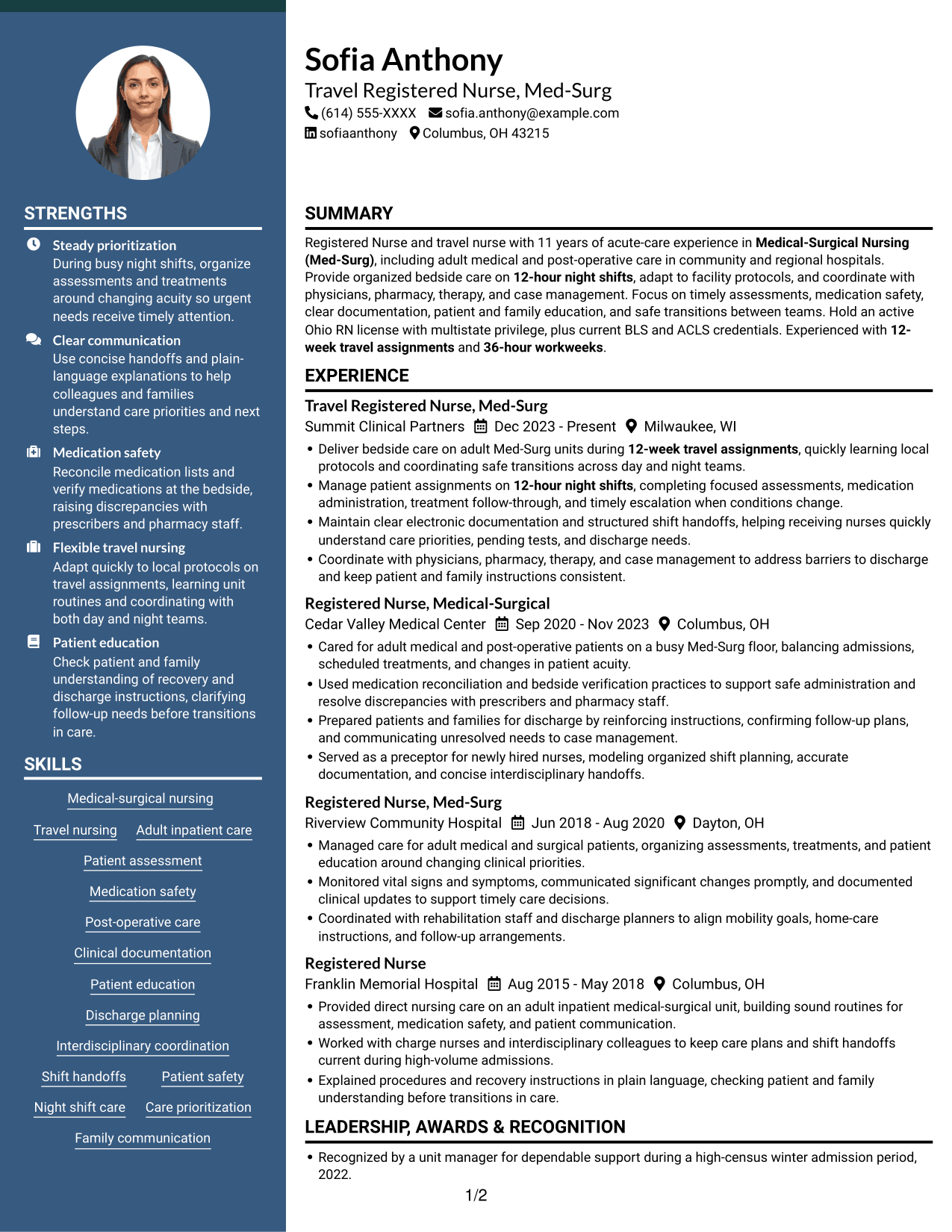 Resume example — page 1