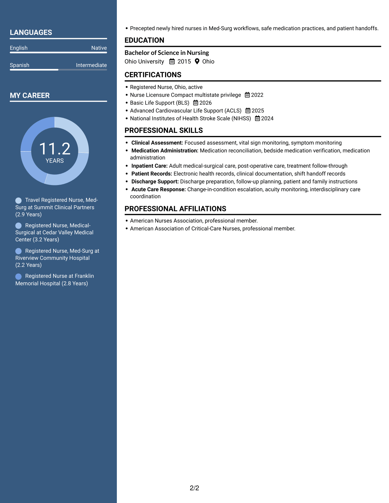 Resume example — page 2