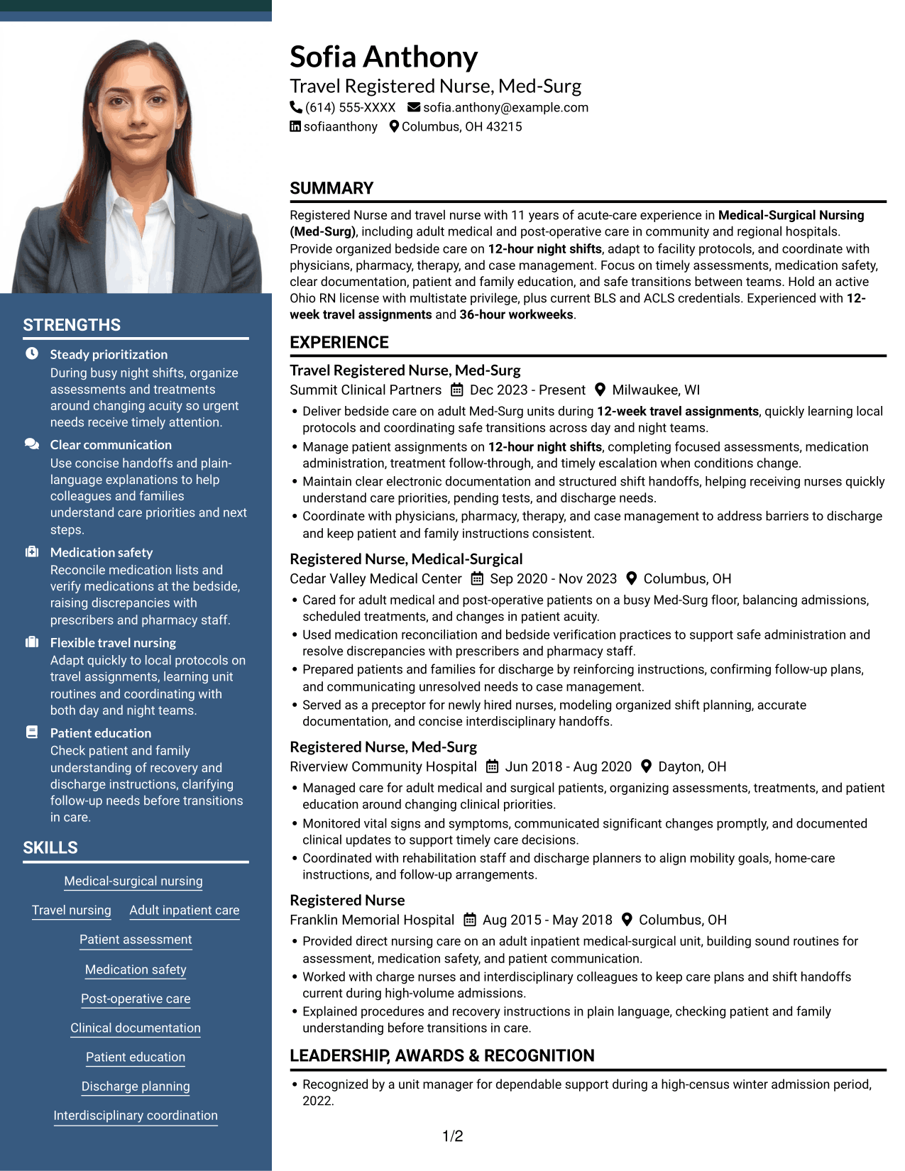 Resume example — page 1