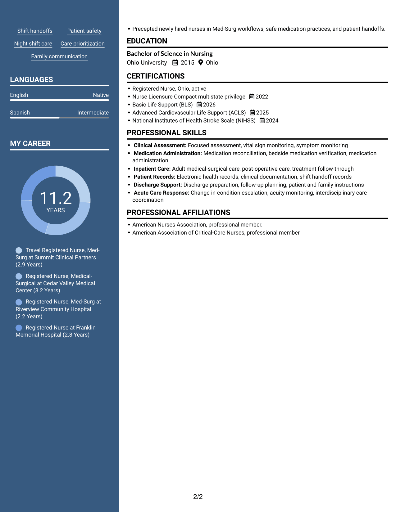 Resume example — page 2