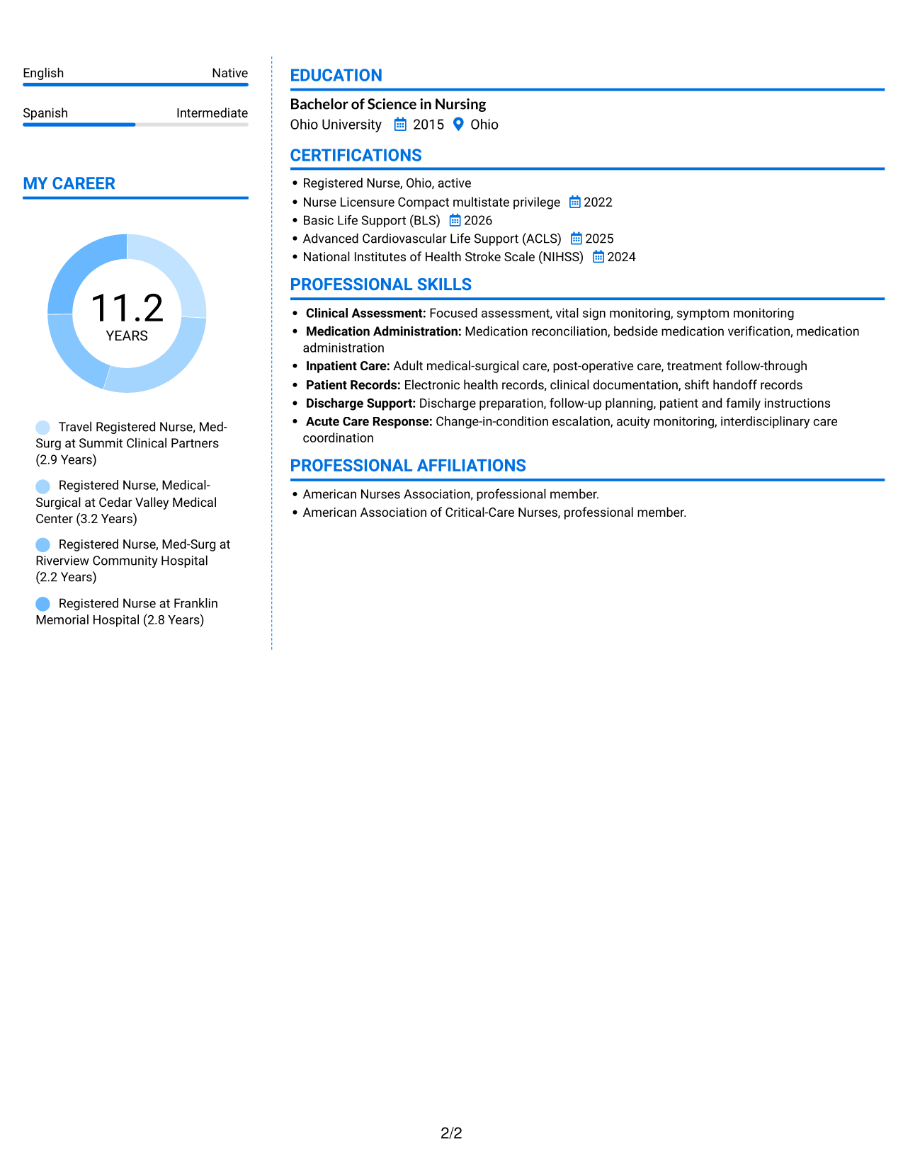 Resume example — page 2