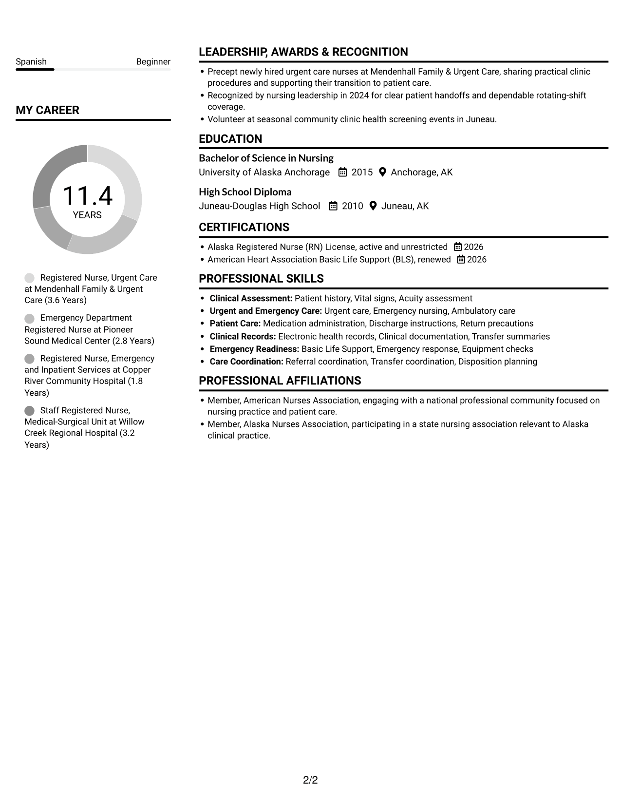 Resume example — page 2