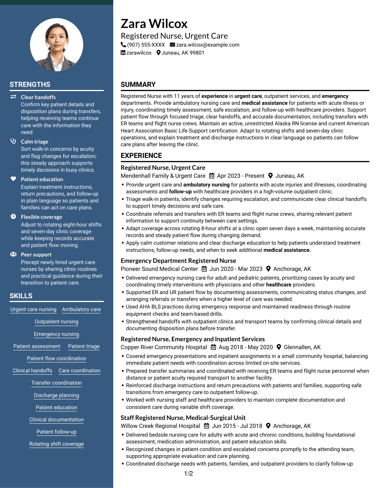 Resume example — page 1