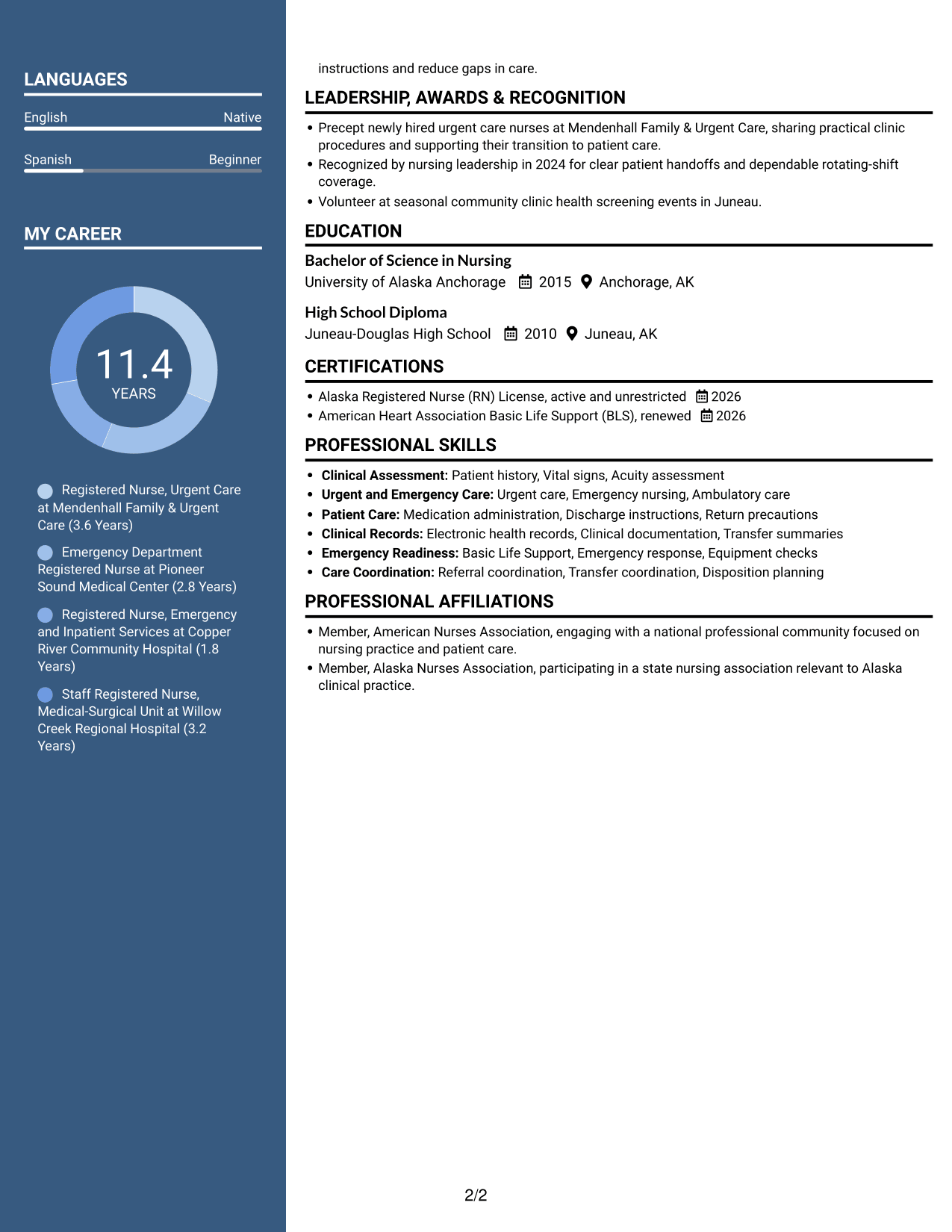 Resume example — page 2