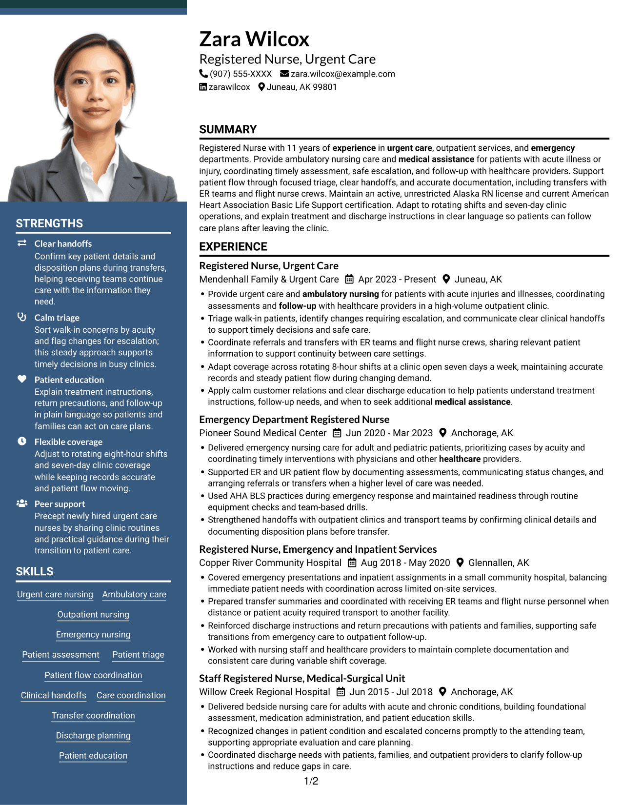 Resume example — page 1