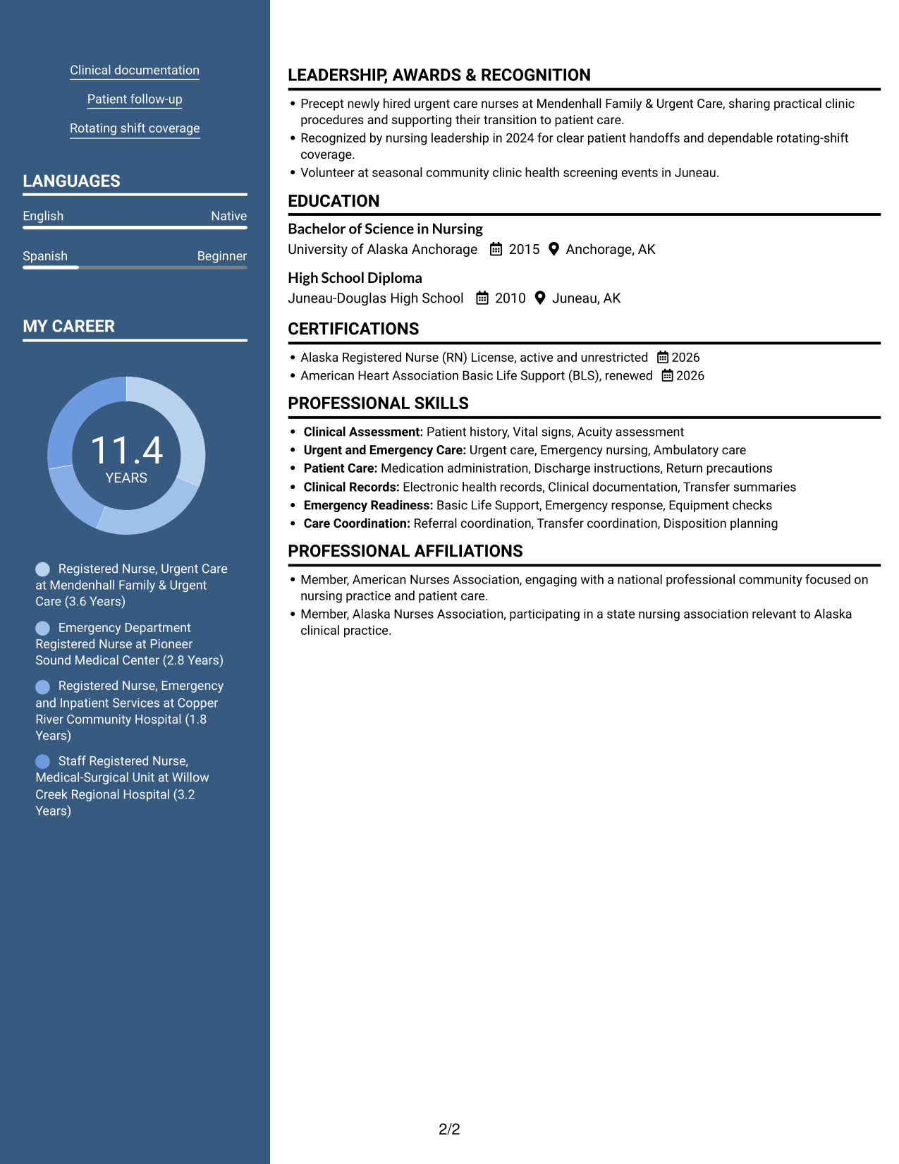 Resume example — page 2