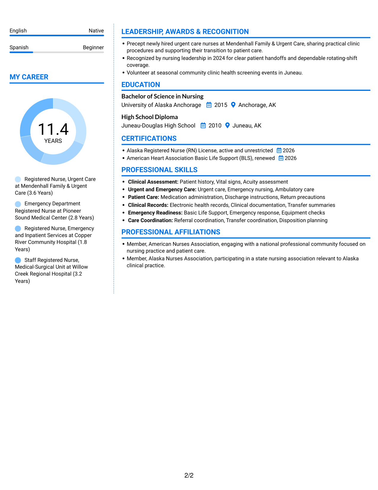 Resume example — page 2