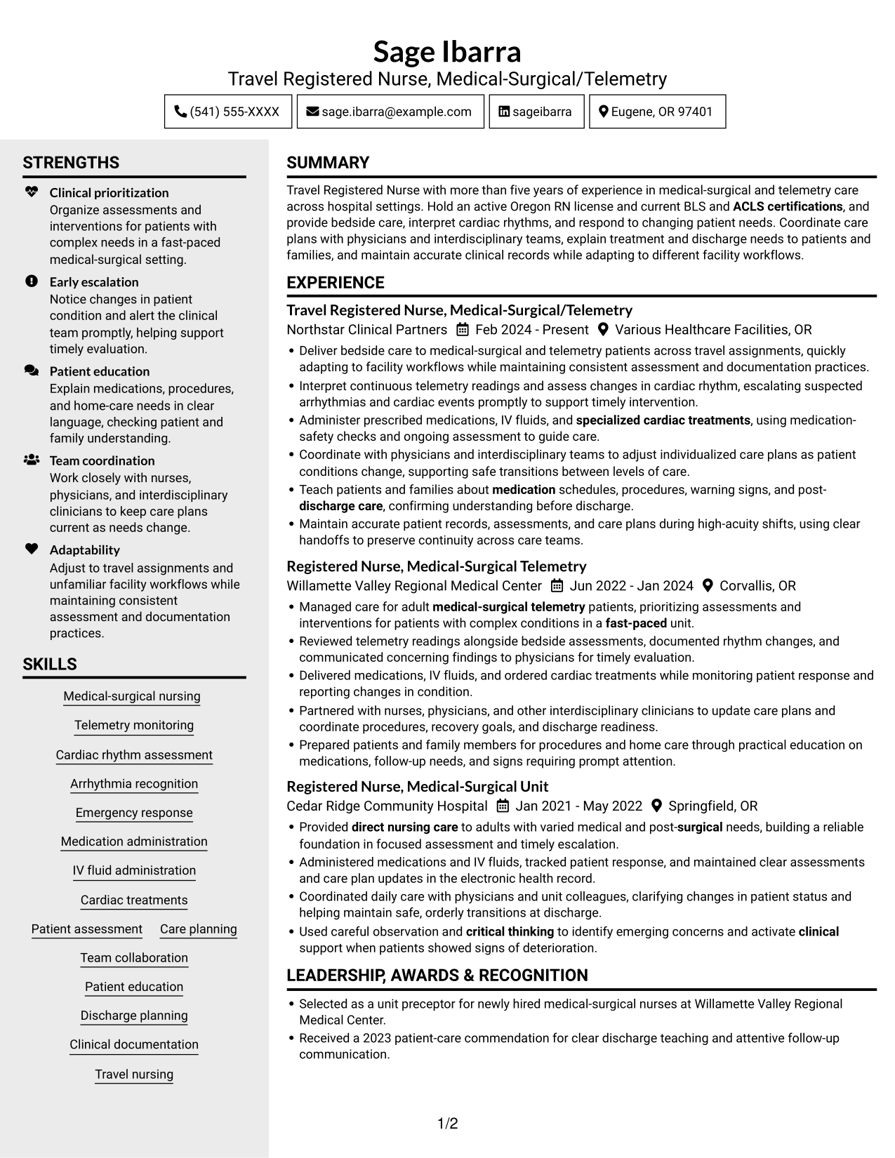 Resume example — page 1