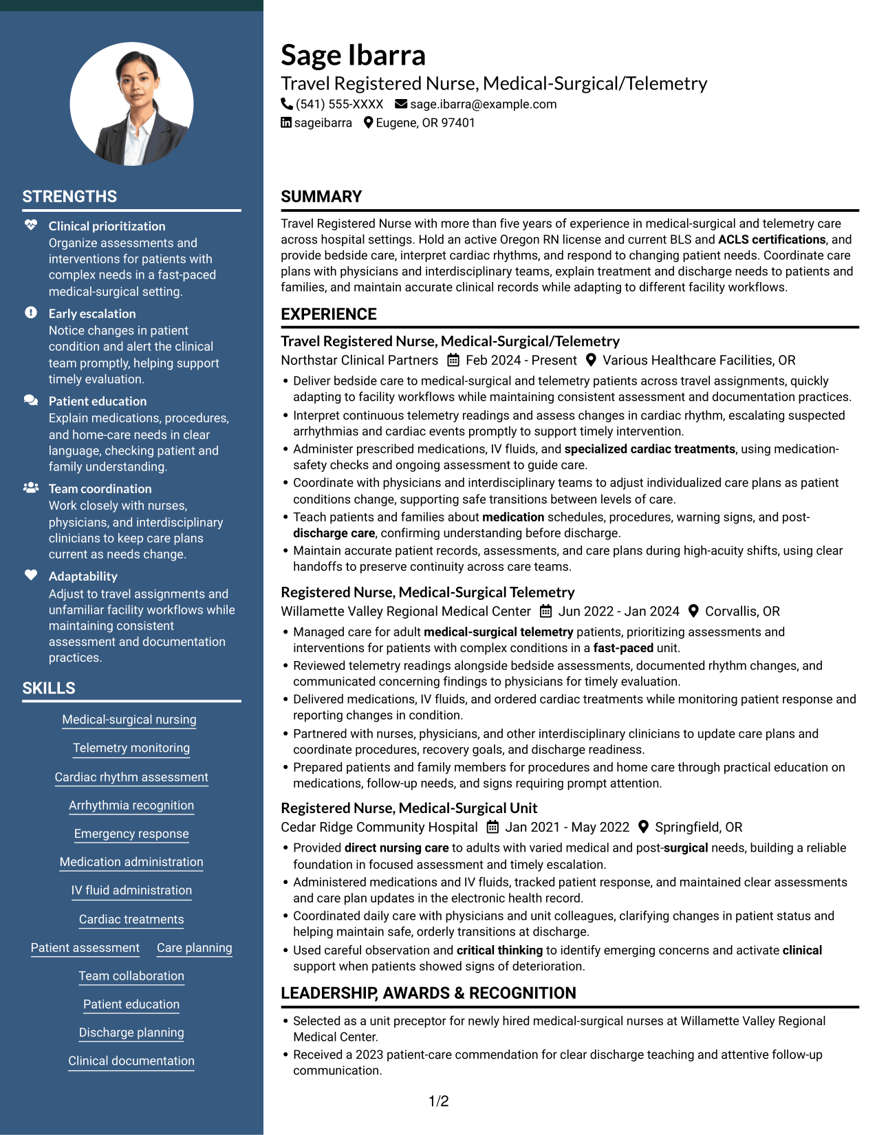Resume example — page 1