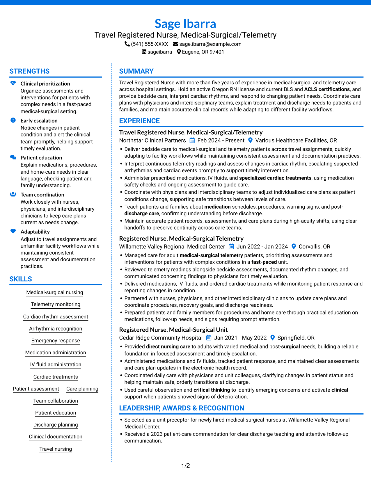 Resume example — page 1