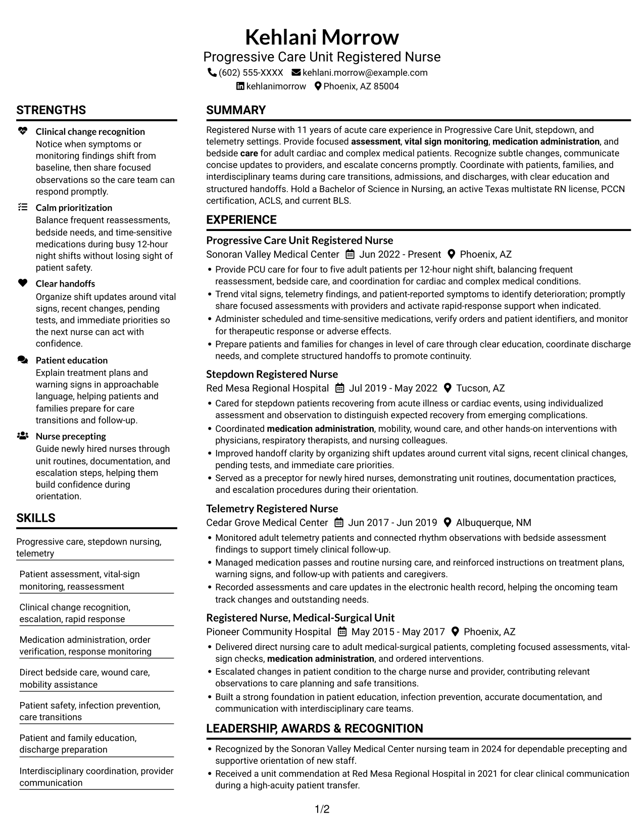 Resume example — page 1