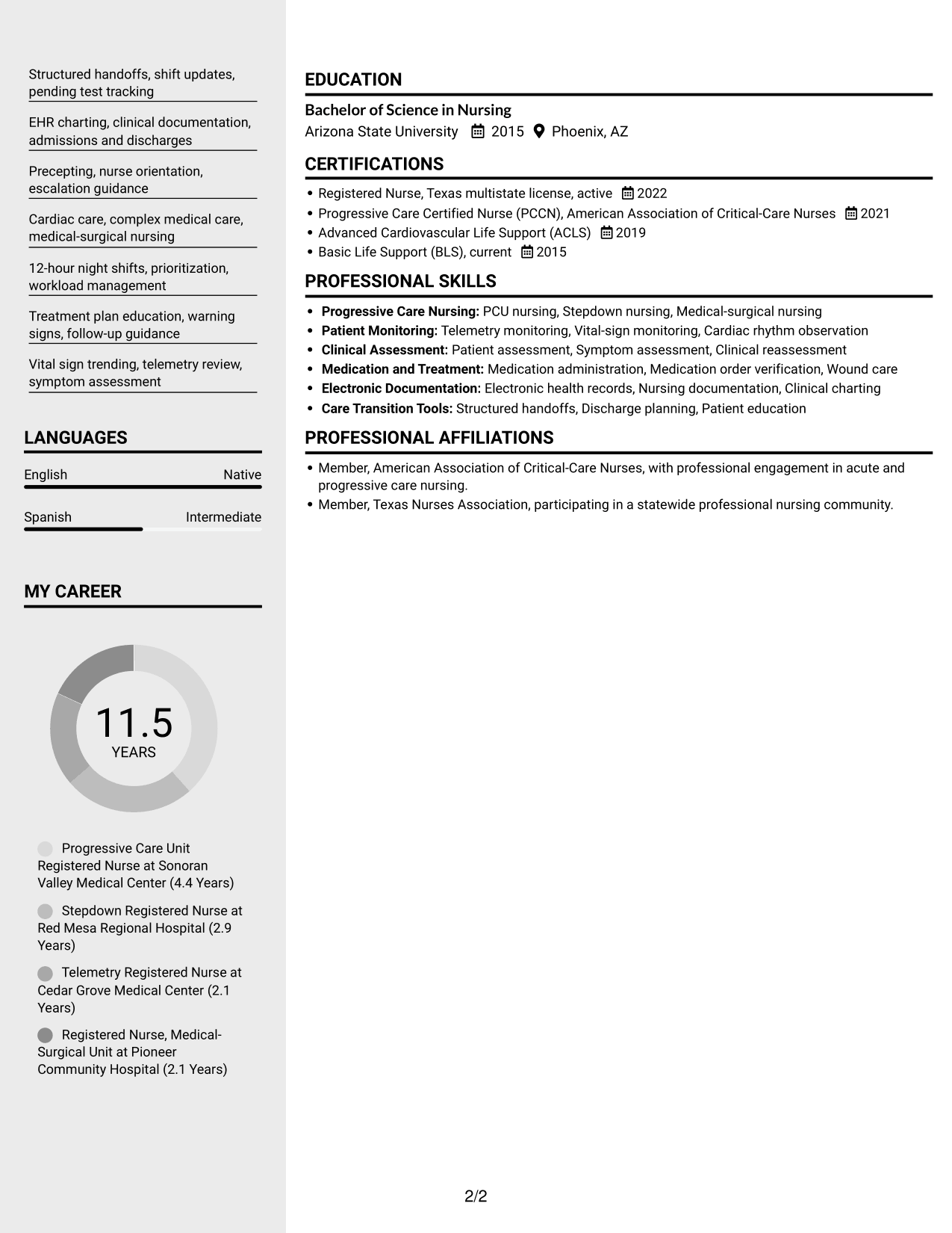 Resume example — page 2