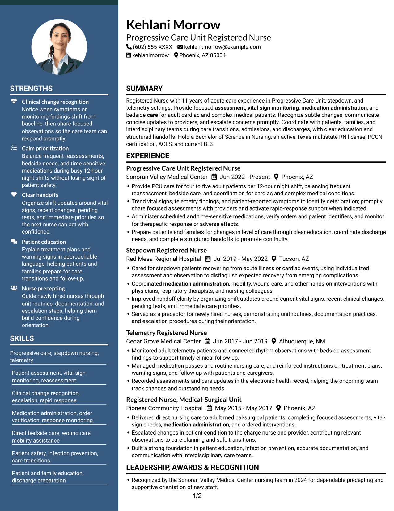 Resume example — page 1