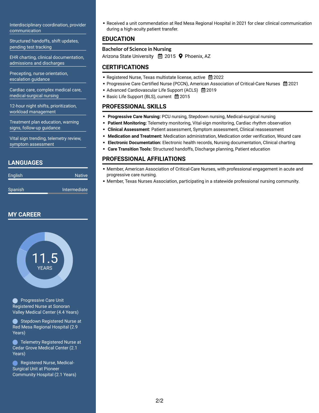 Resume example — page 2